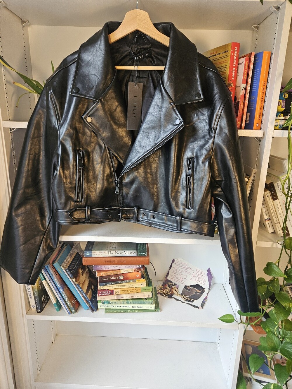 Lioness Black Faux Leather Biker Jacket